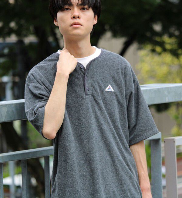 GLOSTER「【GEVACO/ゲバコ】パイルヘンリーネックＴシャツ」|Tシャツ・カットソー|チャコールグレー