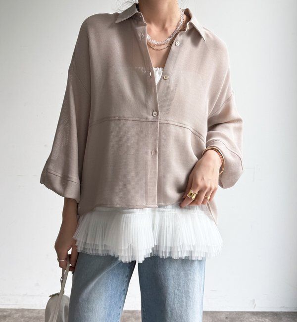  「メッシュシャツ」|シャツ・ブラウス|ベージュ