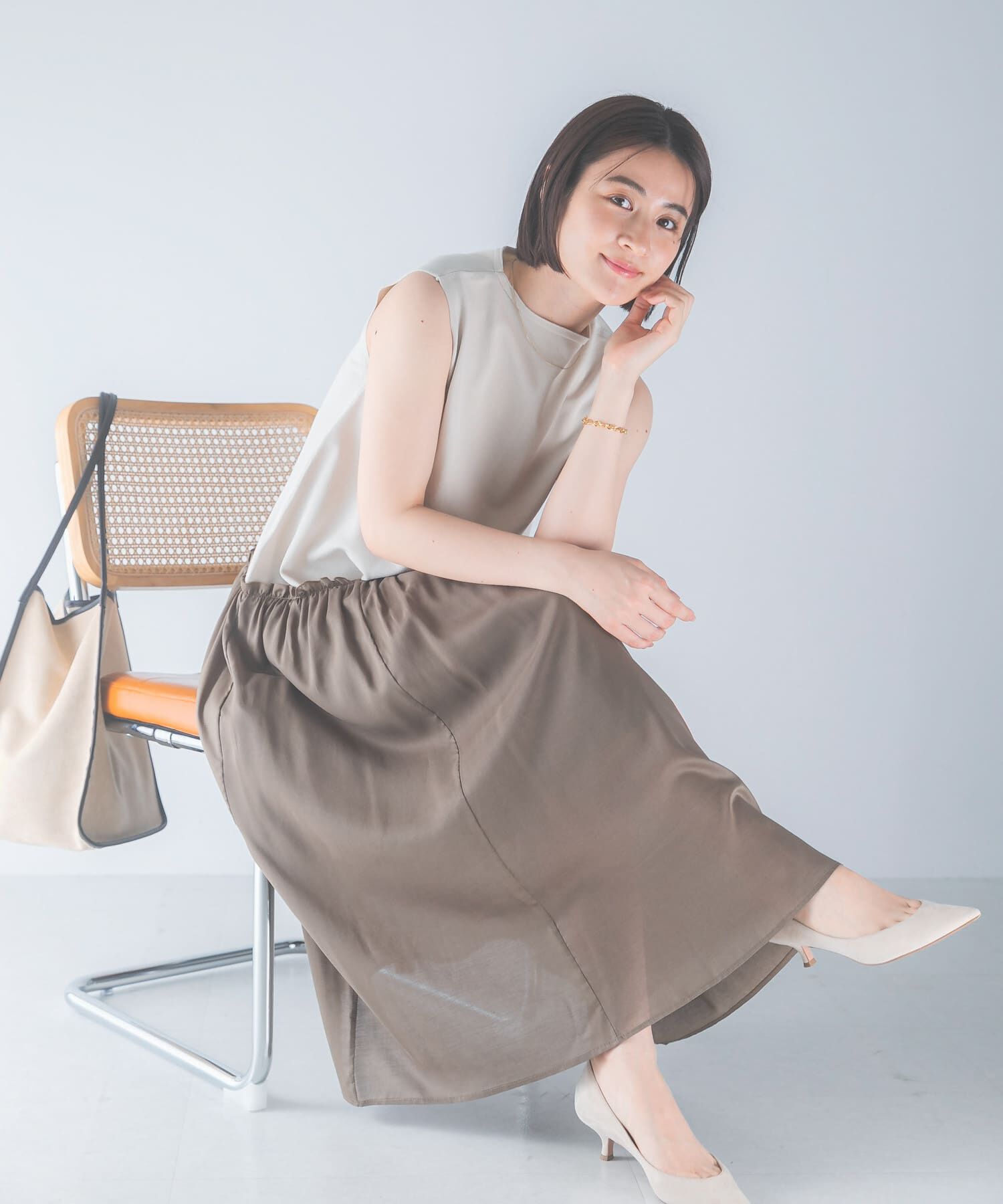 URBAN RESEARCH ROSSO「ドッキングストレートワンピース」|ワンピース|ホワイト系その他