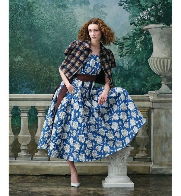 LOULOU WILLOUGHBY「BHARAT シルバーラメジャガードワンピース」|ワンピース|
