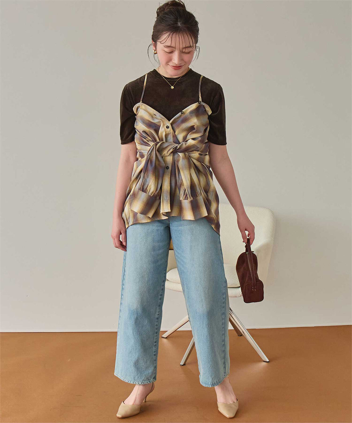 titivate「シアーベロア半袖Tシャツ」|Tシャツ・カットソー|