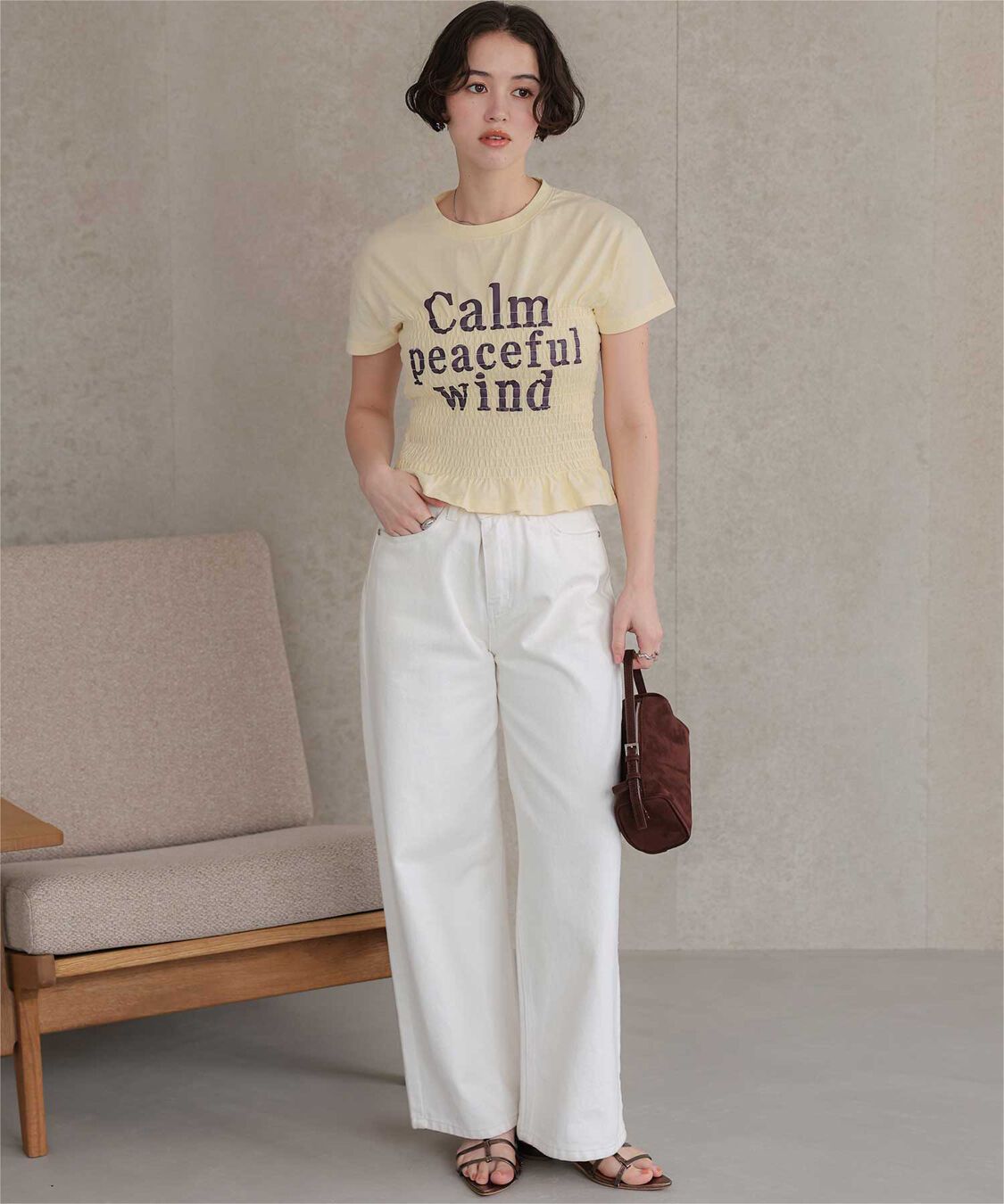 titivate「シャーリングロゴプリントTシャツ」|Tシャツ・カットソー|