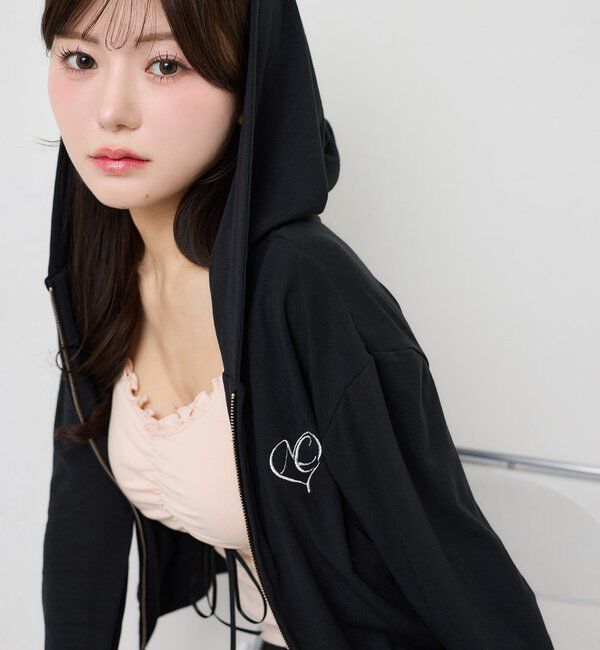  「【UVカット】ロゴ刺繍パーカー」|プルオーバー|