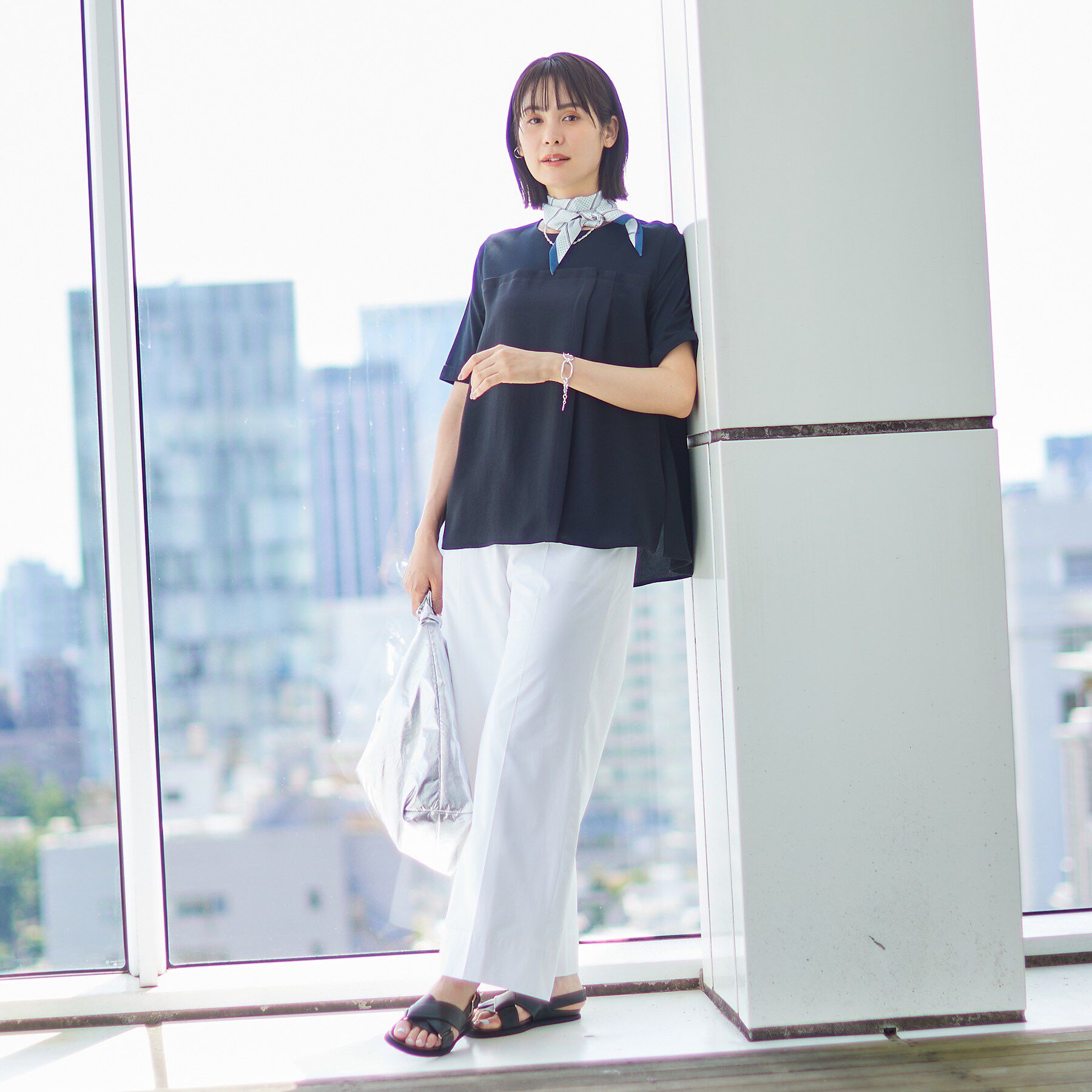 INDIVI「【着る日傘／SETUP可能】ビスチェレイヤード風トップス」|Tシャツ・カットソー|