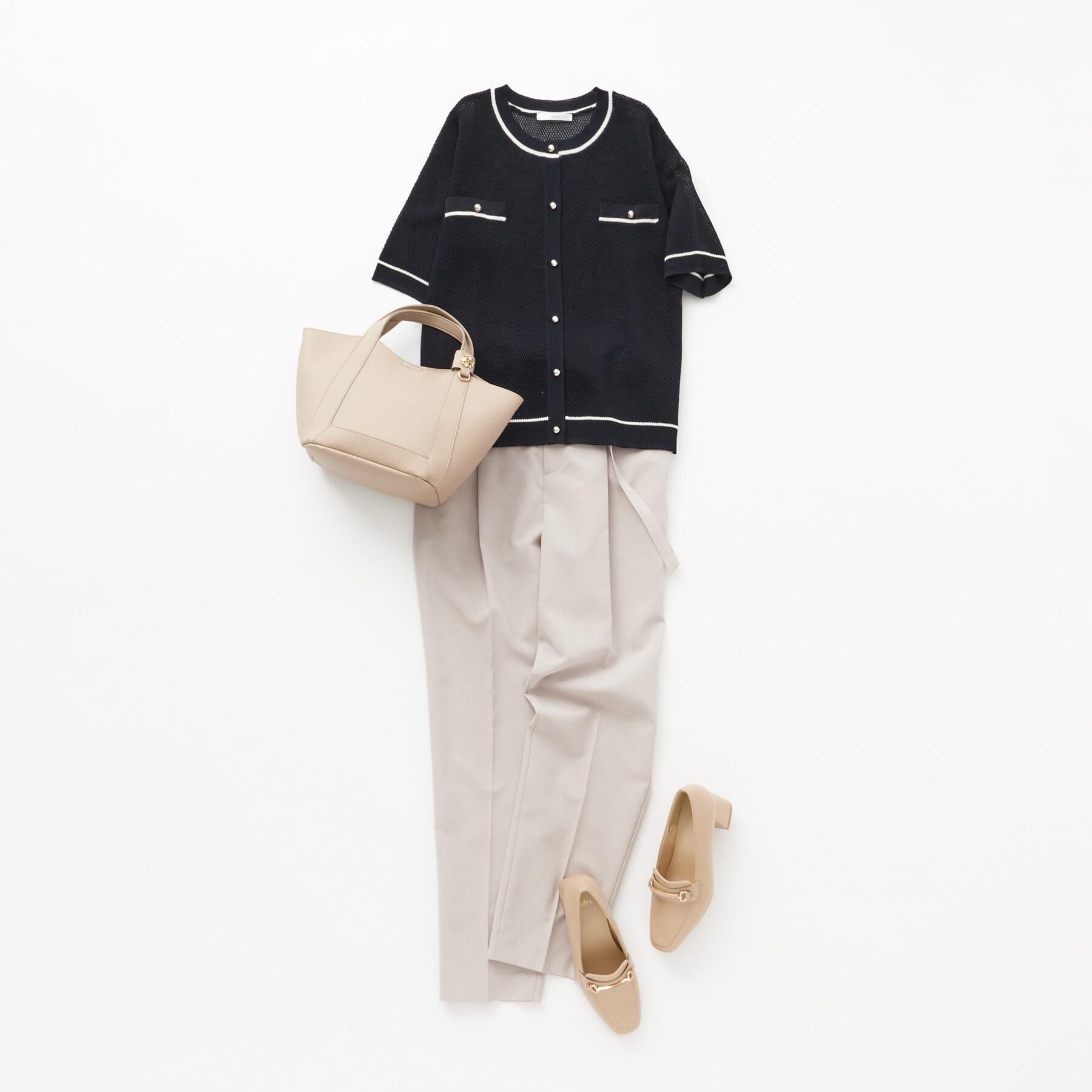 index「バイカラー半袖カーディガン【洗える／抗ピル】」|カーディガン|