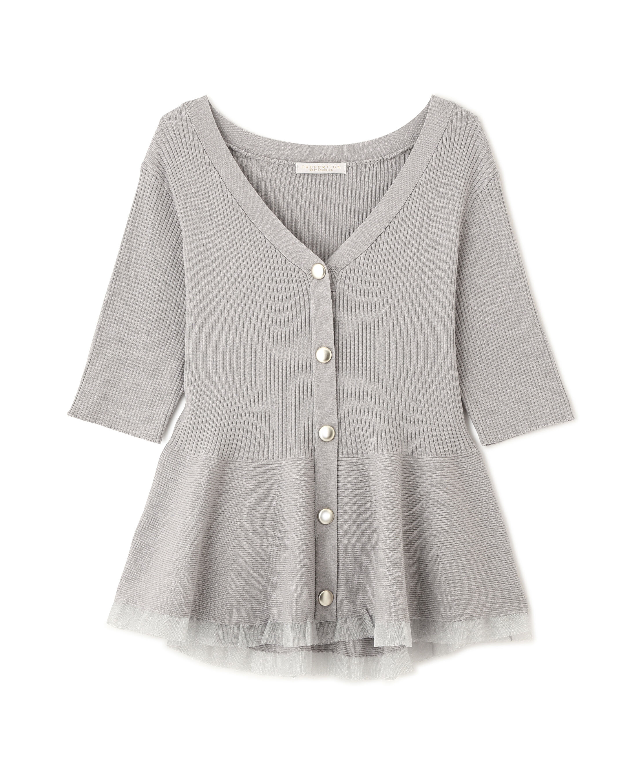PROPORTION BODY DRESSING「＜一部追加生産予約＞部分シアーペプラムニット」|ニット・セーター|