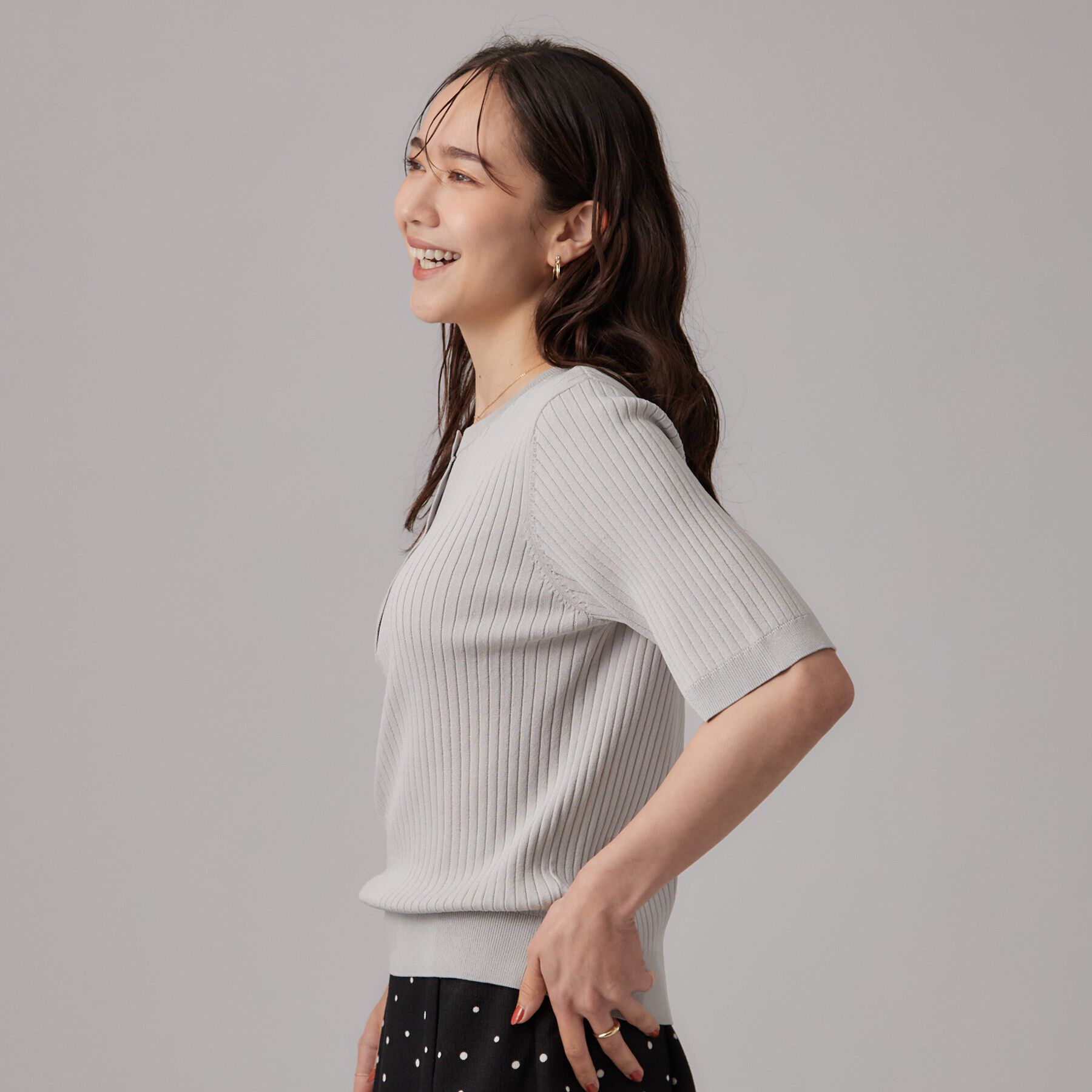 SHOO･LA･RUE「ヘンリーネックリブニット」|ニット・セーター|