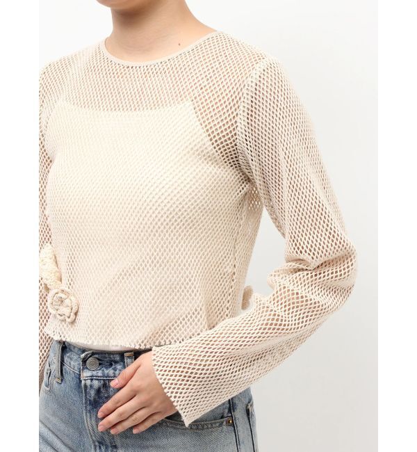 Ungrid「モチーフデザインメッシュロングスリーブTee」|Tシャツ・カットソー|