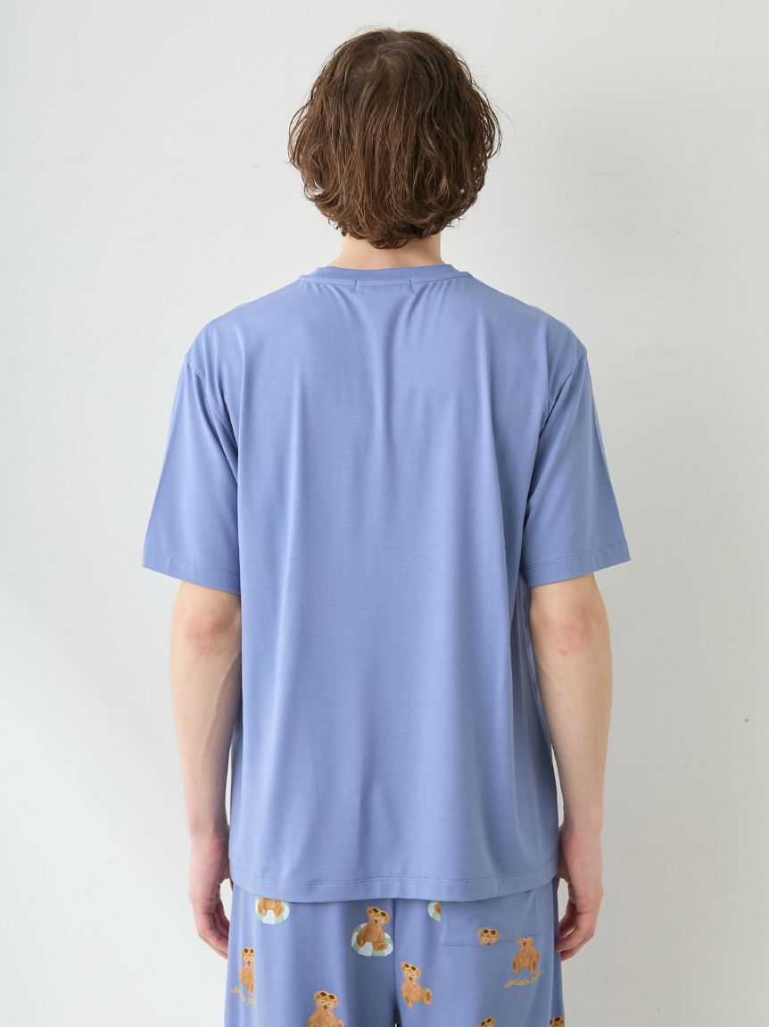 GELATO PIQUE HOMME「【ONLINE限定】【HOMME】【接触冷感】サマーベア柄ワンポイントTシャツ&ハーフパンツセット」|ルームウェア|