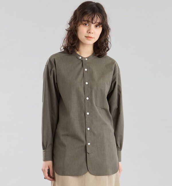 MACKINTOSH PHILOSOPHY「GREY LABEL シャンブレーバンドカラーシャツ」|シャツ・ブラウス|キャメル
