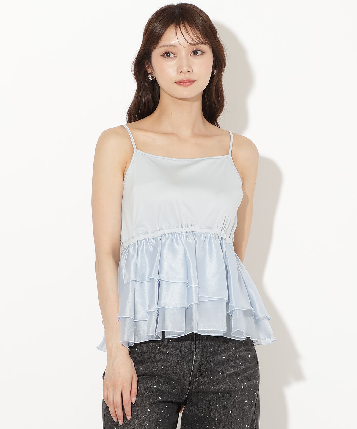 アンドクチュール「Wカラーフレンチスリーブカットプルオーバー&times;キャミセット」|Tシャツ・カットソー|