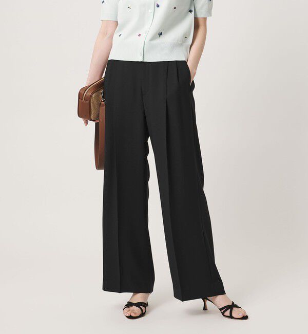 UNITED ARROWS「P 2タック ワイドパンツ ‐吸水速乾 帯電防止 接触冷感 ウォッシャブル‐」|スラックス|