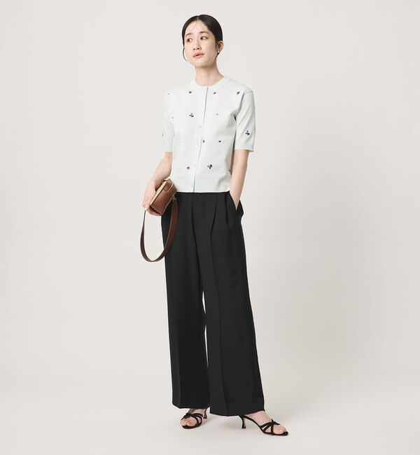 UNITED ARROWS「P 2タック ワイドパンツ ‐吸水速乾 帯電防止 接触冷感 ウォッシャブル‐」|スラックス|