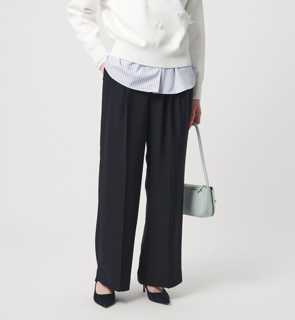 UNITED ARROWS「P 2タック ワイドパンツ ‐吸水速乾 帯電防止 接触冷感 ウォッシャブル‐」|スラックス|