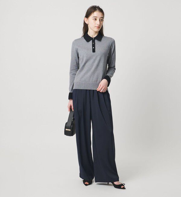 UNITED ARROWS「クリーン サテン ワイドパンツ ‐ウォッシャブル‐」|チノ|