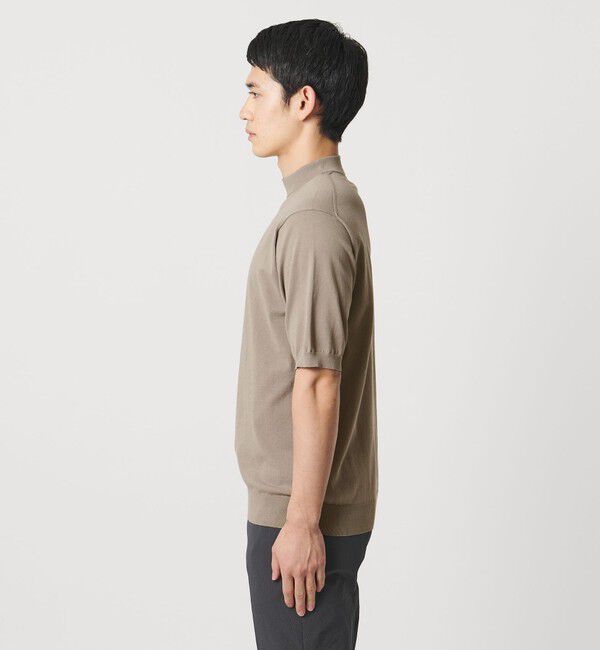 UNITED ARROWS「ショートスリーブ モックネック ニットTシャツ UA COZY ウォッシャブル 抗菌防臭」|Tシャツ・カットソー|