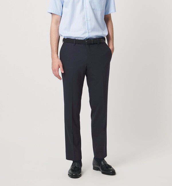 UNITED ARROWS「トロピカル サイドエクステンド ノープリーツ スラックス COMFORT EASY‐MODEL ウォッシャブル タテヨコス」|スラックス|