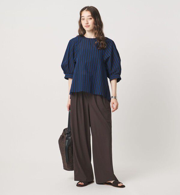 UNITED ARROWS「ジャージー タック ワイドパンツ ‐ウォッシャブル‐」|スラックス|
