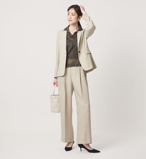 UNITED ARROWS「Spiree IAS 2タック ワイドパンツ ‐UVカット 接触冷感 ウォッシャブル‐」|スラックス|