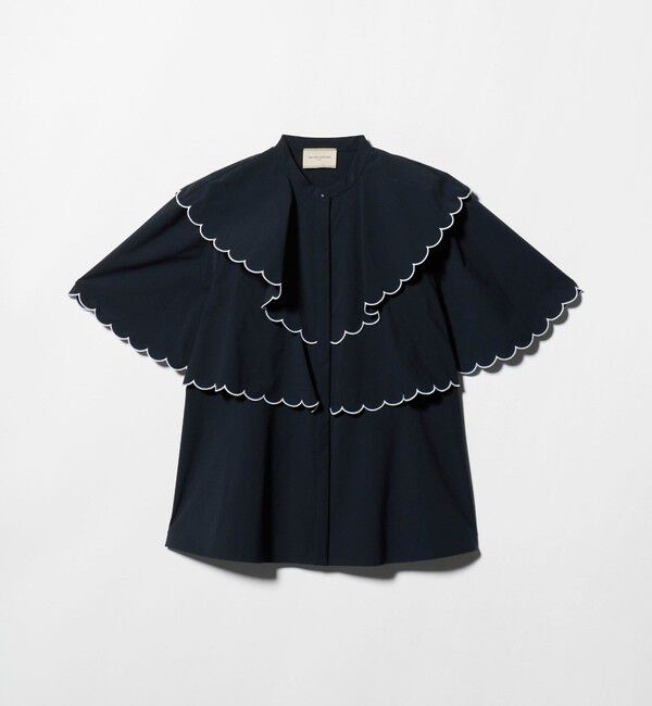 UNITED ARROWS「スカラップ フリル ブラウス ‐はっ水 UVカット 防しわ ウォッシャブル‐」|シャツ・ブラウス|