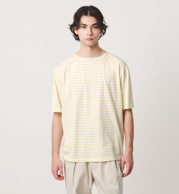 UNITED ARROWS「【別注】＜Armor-Lux＞ セミボートネック ボーダー Tシャツ」|Tシャツ・カットソー|YELLOW