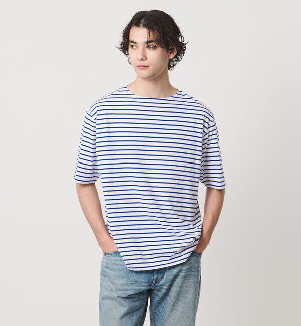 UNITED ARROWS「【別注】＜Armor-Lux＞ セミボートネック ボーダー Tシャツ」|Tシャツ・カットソー|COBALT