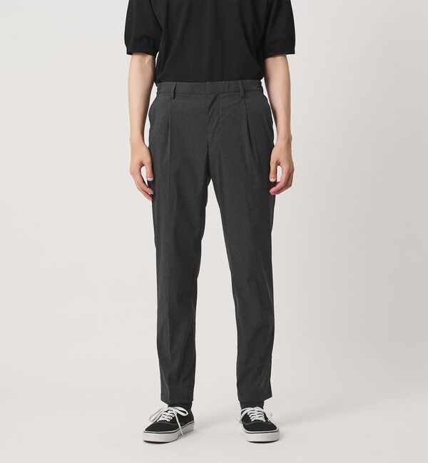 UNITED ARROWS「ウェザーコンフォート メランジ サイドシャーリング 1プリーツ パンツ 撥水 ヨコストレッチ」|チノ|