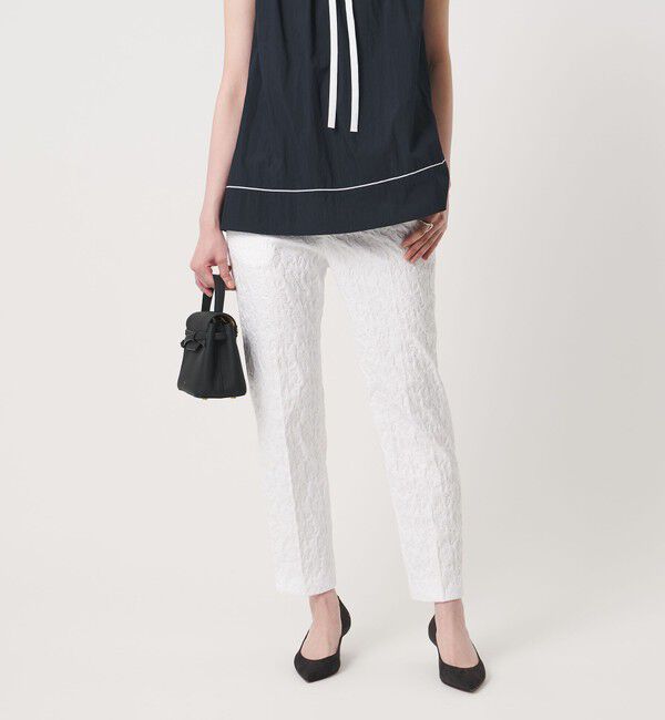 UNITED ARROWS「フクレ ジャガード スリムパンツ ‐ストレッチ ウォッシャブル‐」|スラックス|