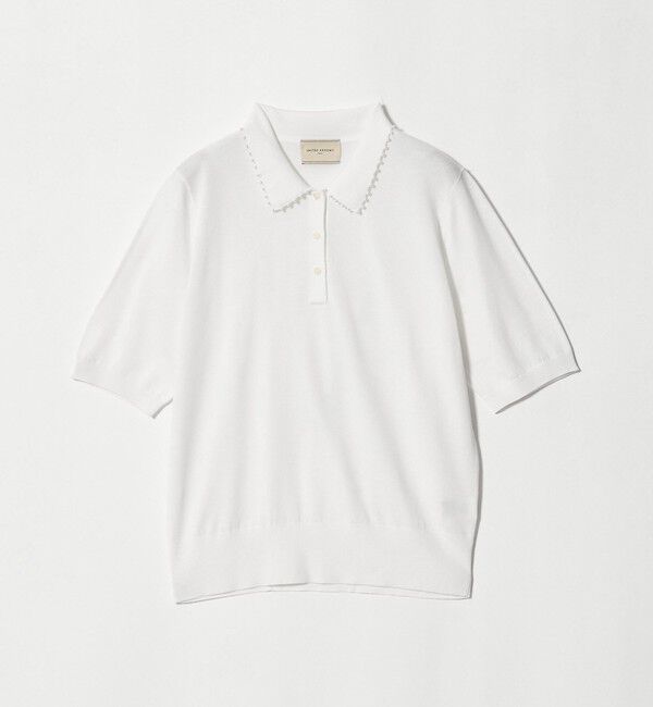 UNITED ARROWS「パールライク ポロニット ‐ウォッシャブル‐」|ニット・セーター|OFF WHITE