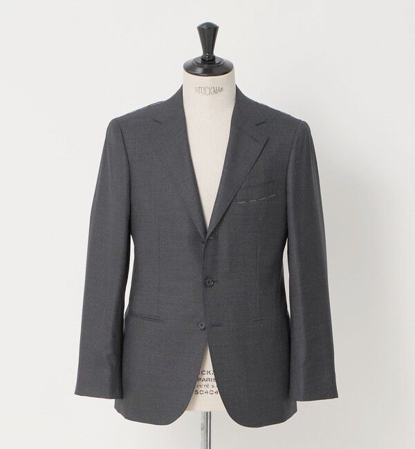 UNITED ARROWS「グレー シャークスキン シングル 3ボタン スーツ SーMODEL ヨコストレッチ 撥水」|スーツ|