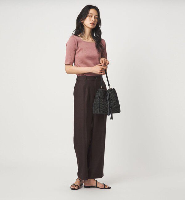 UNITED ARROWS green label relaxing「ブライトリブ スクエアネック 5分袖 プルオーバー カットソー」|Tシャツ・カットソー|