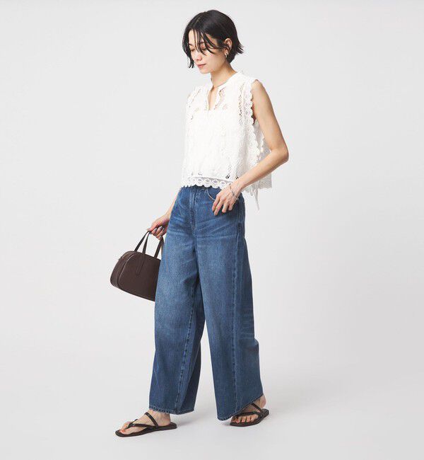 UNITED ARROWS green label relaxing「＜スタイリスト兵藤千尋さんコラボ＞ワイド ライト デニム 接触冷感」|デニム|