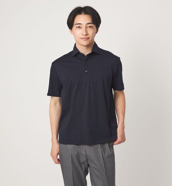 UNITED ARROWS green label relaxing「＜gim＞26SS アメリカンシーアイランド ビズ ポロシャツ -吸水速乾-」|ポロシャツ|NAVY
