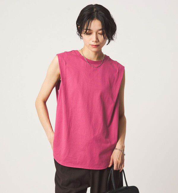 UNITED ARROWS green label relaxing「ショルダータック ノースリーブ プルオーバー カットソー」|Tシャツ・カットソー|PINK