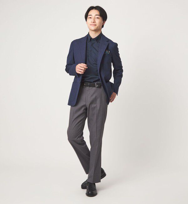 UNITED ARROWS green label relaxing「コットン ポリエステル ジャカード ナロー ボタンダウン ポロシャツ」|ポロシャツ|