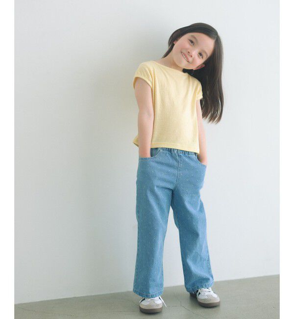 UNITED ARROWS green label relaxing「【WEB限定】ハート シシュウ Tシャツ / キッズ 100cm-160cm」|Tシャツ・カットソー|