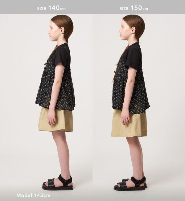 UNITED ARROWS green label relaxing「ドット シフォン キャミソール Tシャツ セット / キッズ 140cm-160cm」|Tシャツ・カットソー|