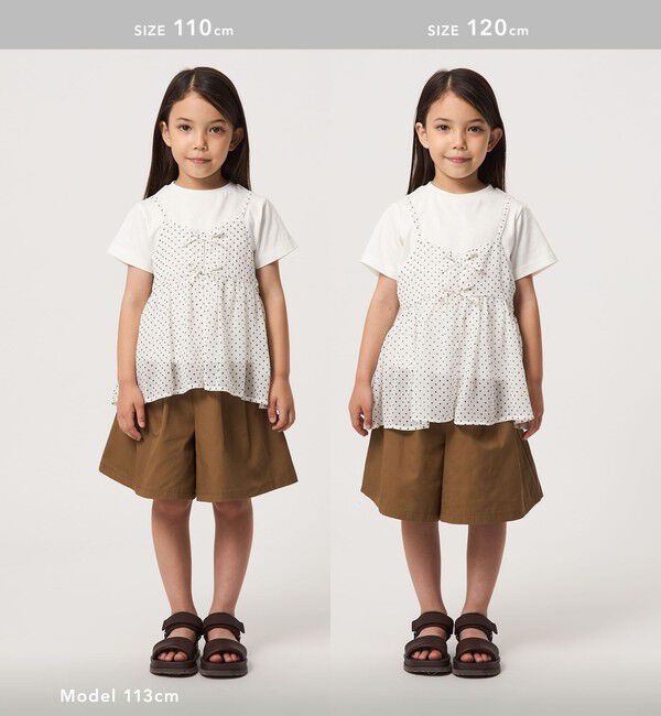 UNITED ARROWS green label relaxing「ドット シフォン キャミソール Tシャツ セット / キッズ 100cm-130cm」|Tシャツ・カットソー|