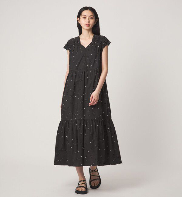 EMMEL REFINES「＜EMMEL REFINES＞EM オーバルシシュウ ティアード ワンピース」|ワンピース|