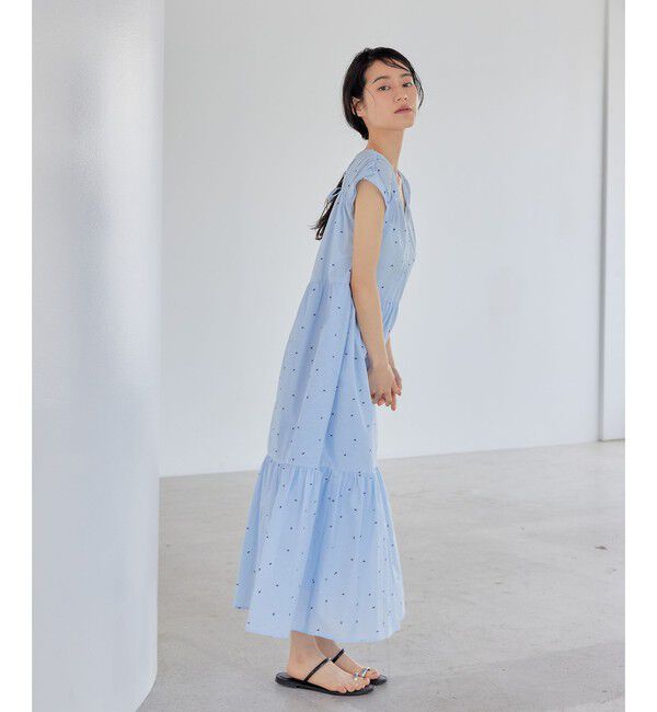 EMMEL REFINES「＜EMMEL REFINES＞EM オーバルシシュウ ティアード ワンピース」|ワンピース|