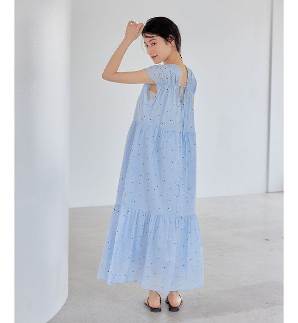 EMMEL REFINES「＜EMMEL REFINES＞EM オーバルシシュウ ティアード ワンピース」|ワンピース|