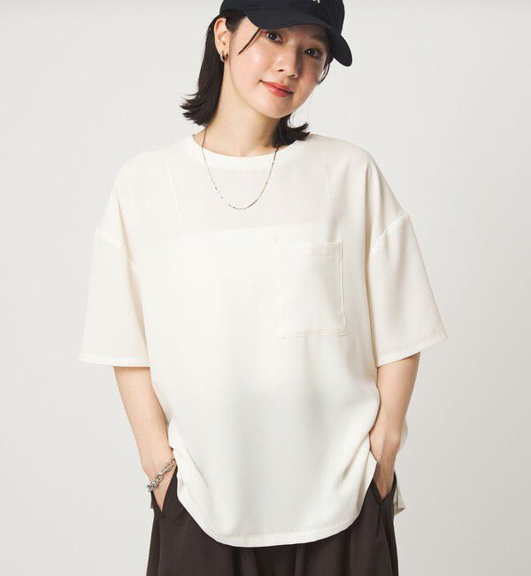 UNITED ARROWS green label relaxing「【WEB限定】＜at ease＞ジョーゼット カットソー 吸水速乾」|Tシャツ・カットソー|
