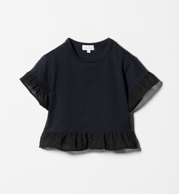 UNITED ARROWS green label relaxing「チェック フリル Tシャツ / キッズ 100cm-130cm」|Tシャツ・カットソー|BLACK