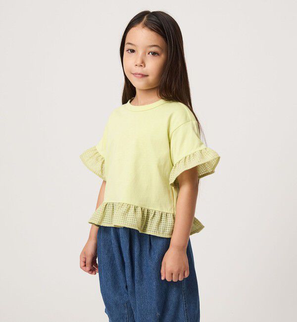 UNITED ARROWS green label relaxing「チェック フリル Tシャツ / キッズ 100cm-130cm」|Tシャツ・カットソー|