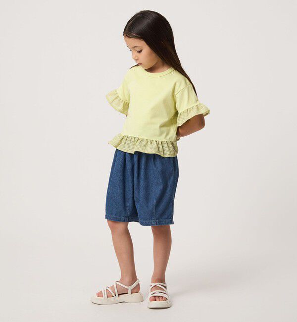 UNITED ARROWS green label relaxing「チェック フリル Tシャツ / キッズ 100cm-130cm」|Tシャツ・カットソー|