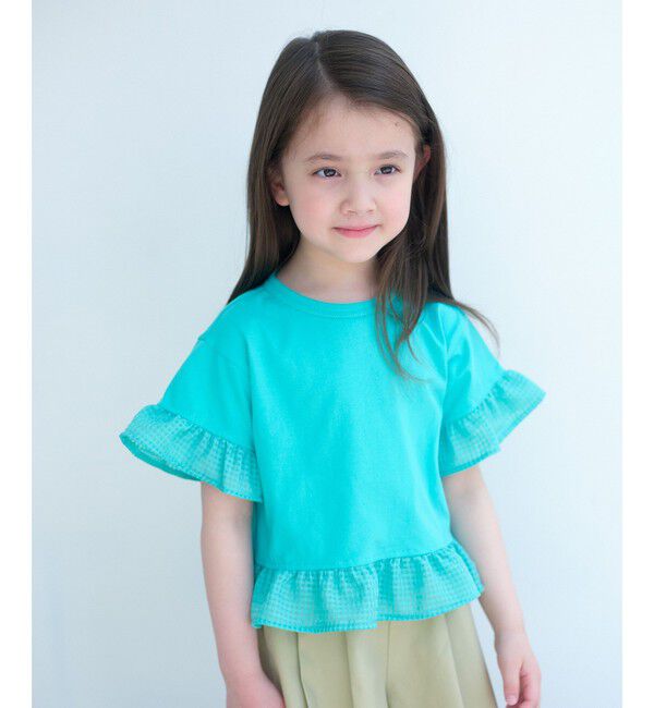 UNITED ARROWS green label relaxing「チェック フリル Tシャツ / キッズ 100cm-130cm」|Tシャツ・カットソー|LIME