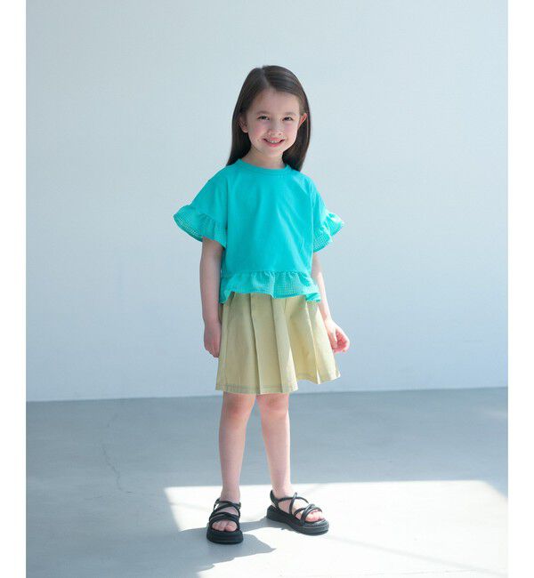 UNITED ARROWS green label relaxing「チェック フリル Tシャツ / キッズ 100cm-130cm」|Tシャツ・カットソー|