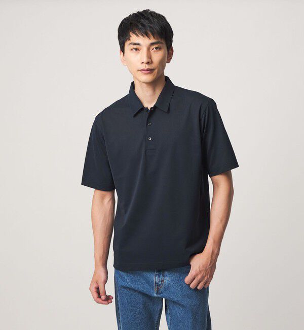 UNITED ARROWS green label relaxing「アイスコットン カノコ ポロシャツ -接触冷感-」|ポロシャツ|NAVY