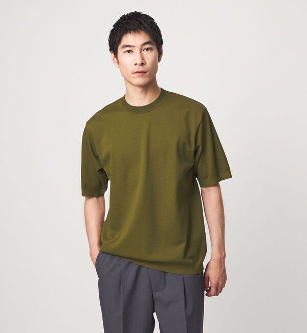 UNITED ARROWS green label relaxing「ニットライク カノコ クルーネック 半袖 Tシャツ」|Tシャツ・カットソー|OLIVE