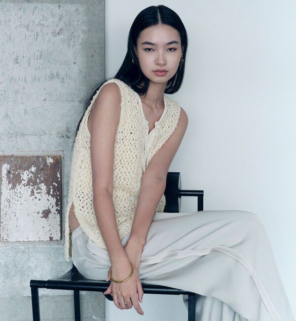 UNITED ARROWS green label relaxing「＜SEASONAL COLLECTION＞フリンジ ニット ジレ」|ニット・セーター|